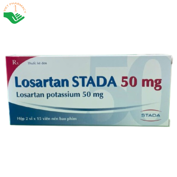 Viên nén Losartan Stada 50mg điều trị tăng huyết áp, giảm nguy cơ đột quỵ